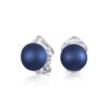Peacock BlackElegant Peacock Black Freshwater Pearl Clip-On Stud Earrings in Sterling Silver Freshwater Cultured Pearl Earrings For Women