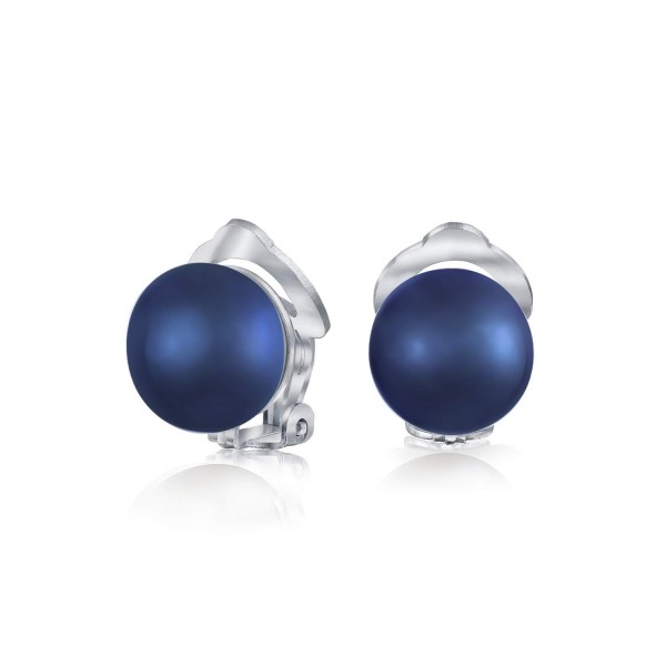 Peacock BlackElegant Peacock Black Freshwater Pearl Clip-On Stud Earrings in Sterling Silver Freshwater Cultured Pearl Earrings For Women