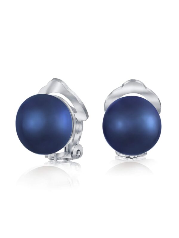 Peacock BlackElegant Peacock Black Freshwater Pearl Clip-On Stud Earrings in Sterling Silver Freshwater Cultured Pearl Earrings For Women