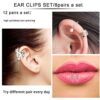 12 Pairs Ear Cuff for Women Cartilage Clip On Wrap Earrings