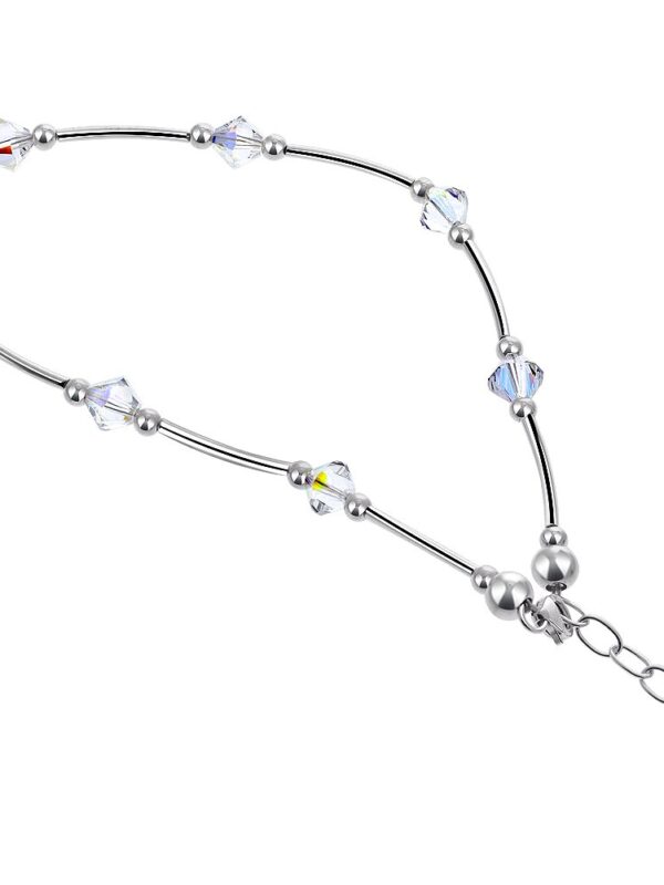 Gem Swarovski Sterling Silver Adjustable Anklet