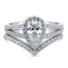 BERRICLE Rhodium Plated Sterling Silver Halo Engagement Wedding