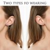 Crystal Ear Cuff Earrings Chain Sterling Silver Hypoallergenic