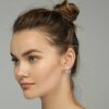 Silver Lotus Flower Stud Earrings Jackets Jewelry