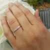 10K Round Diamond Anniversary Band Stackable Ring White Gold