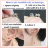 2 Pairs Invisible Clip on Earrings for Women