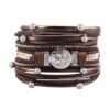 Multi Strand Leather Cuff Bracelet Wrap Bracelet Magnetic