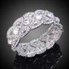 Austrian Crystal Wedding Elastic Stretch Bracelet Clear Silver-Tone