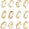 Complete Your Look with a Set of Adjustable Toe Rings for Women - Featuring Flower, Arrow, and Tail Designs! Upgrade Your Style with this Versatile Set that Complements Any Outfit - Perfect for Daily Wear and Special Occasions.