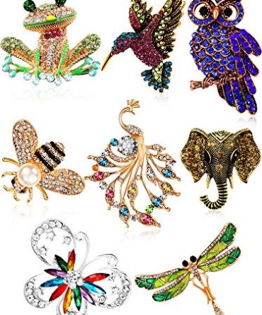 8 Pieces Women Brooch Set Colorful Animal