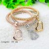 Gold Silver Plated Charm Bracelet for Women Stretch Crystal