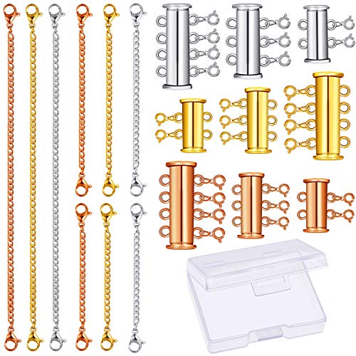 18-Piece Magnetic Clasp Connectors & Chain Extenders Set - Elevate Your Jewelry Creations! 💍