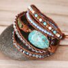Bracelet Handmade Natural Stone Jasper Druzy Leather