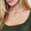 THE PEARL SOURCE 14K Gold AAA Quality Round Pearl Necklace