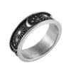 HZMAN 8mm Moon Star Sun Statement Ring