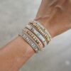 Bracelet 5 Wraps Handmade Beaded Assertion Stainless Metal Field Chain
