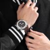 Sport Watch Digital Analog Waterproof Multifunctional Military Brown Leather