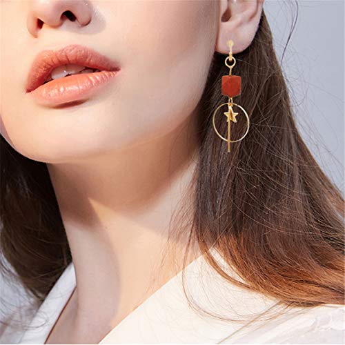 Gold Clip On Dangle Earrings for Teens Girls