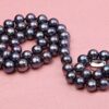 JYX Pearl Necklace Bracelet Set AAA Elegant 8-9mm Round Black