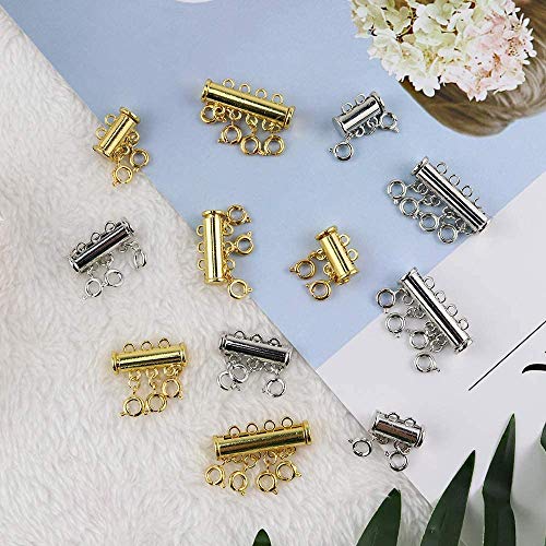 12 Pieces 3 Sizes Slide Clasp Lock for Necklace