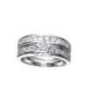 Size 8 Platinum-Plated Heart-Shaped Cubic Zirconia Channel-Set Engagement Ring