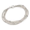 Ross-Simons Italian Sterling Silver Beaded Mesh Bracelet