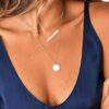 14k Real Gold Choker Disc Necklace Handmade