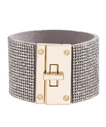 Rose Gold Rhinestone Lock Design Wrap Bracelet Steve Madden