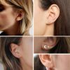 Stainless Steel 9 Pairs Rose Gold Moon Stud Earrings