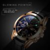 Mens Watches LIGE Fashion Leather Watch Analog Quartz Watch