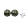 14K White Gold Black Cultured Tahitian Pearl Earrings