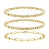 Reoxvo Gold Bracelets for Women,Stacking Beaded Ball