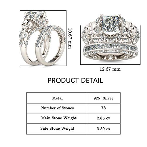 Jeulia Skull Engagement Ring Sets Sterling Silver