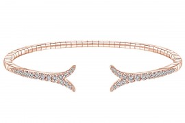 5/8 CT White Natural Diamond Adjustable Fashion Cuff Bracelet