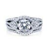 Size 7 Engagement Wedding Ring Rhodium Plated Sterling Silver Round Cubic