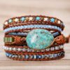 Bracelet Handmade Natural Stone Jasper Druzy Leather