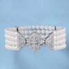 Cultured Pearl and .15 ct. t.w. Diamond Multi-Strand Bracelet