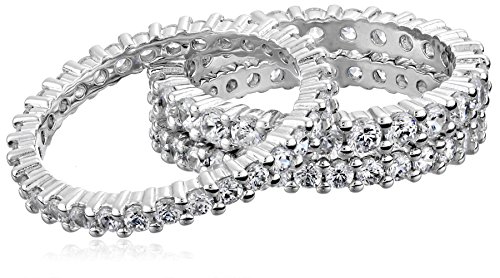 Cubic Zirconia All-Round Band Stacking Ring Set – A Versatile Fashion Statement