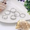 8PCS Toe Rings Adjustable Silver Toe Ring Open Tail Ring
