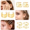 18 Pairs Ear Cuff, Roctee 6 Styles Cartilage Clip On Earrings