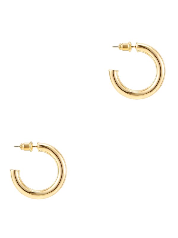 14K Yellow Gold Hoop Earrings 20mm Infinity Gold Hoops Women Earrings