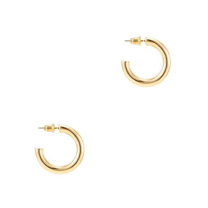 14K Yellow Gold Hoop Earrings 20mm Infinity Gold Hoops Women Earrings