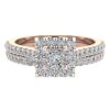 Diamond Wedding Ring Bridal Set 14K Rose Gold