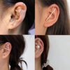 4Pcs 14K Gold Ear Crawler Hook Earrings Set – Hypoallergenic Climber Cuff Earrings for Women & Girls