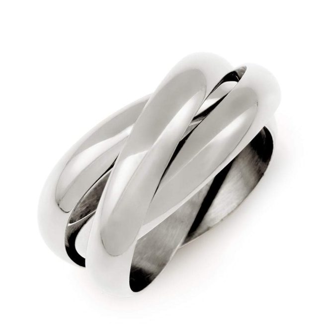 Sterling Silver Triple Roll Russian Wedding Ring