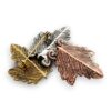 Vintage Broches Girls Pin Maple Leaf Brooch Bronze