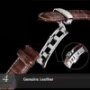 Skeleton Watch Waterproof Brown Genuine Leather Automatic Mechanical Wrist Watch