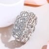 Austrian Crystal Wedding Elastic Stretch Bracelet Clear Silver-Tone