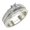Wedding Rings Bridal Set Princess-cut engagement ring Gift Box