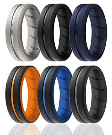 Breathable Silicone Rubber Wedding Ring Band for Men